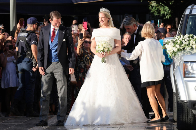 Princess Theodore of Greece and the American lawyer Matthew Kumar married at the Metropolitan Cathedral of Athens in Greece