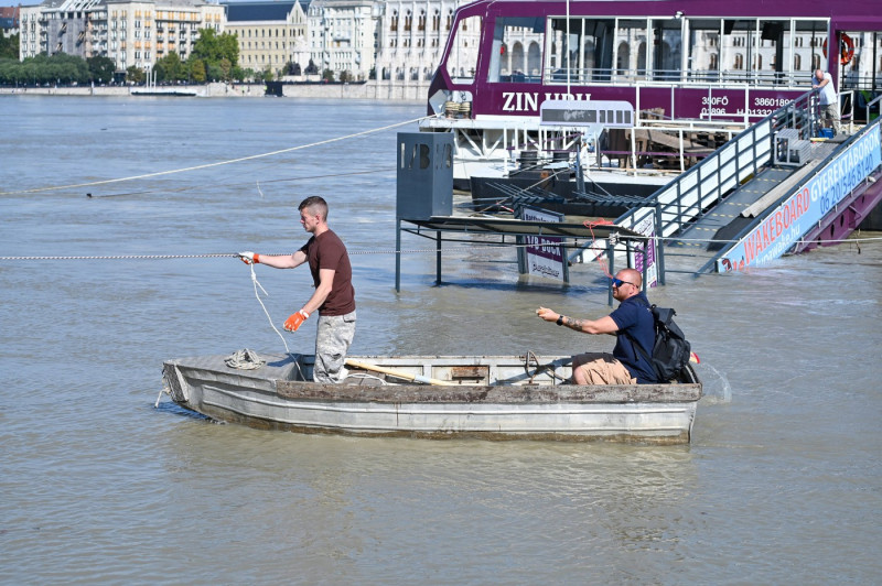 Budapest, 190924. Due to the record level of the water level of the Danube due to heavy rains during the afternoon, the