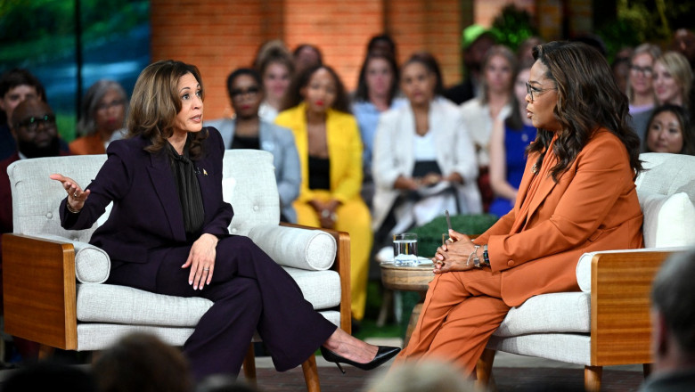 Kamala Harris, în timpul interviului pentru Oprah Winfrey. Foto: Profimedia Images