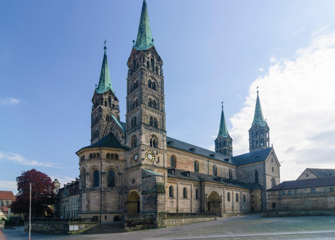 Bamberg: cathedral at Domplatz, Oberfranken, Upper Franconia, Bayern, Bavaria, Germany