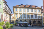 square Pfahlplätzchen, open air restaurant Bamberg Oberfranken, Upper Franconia Bayern, Bavaria Germany