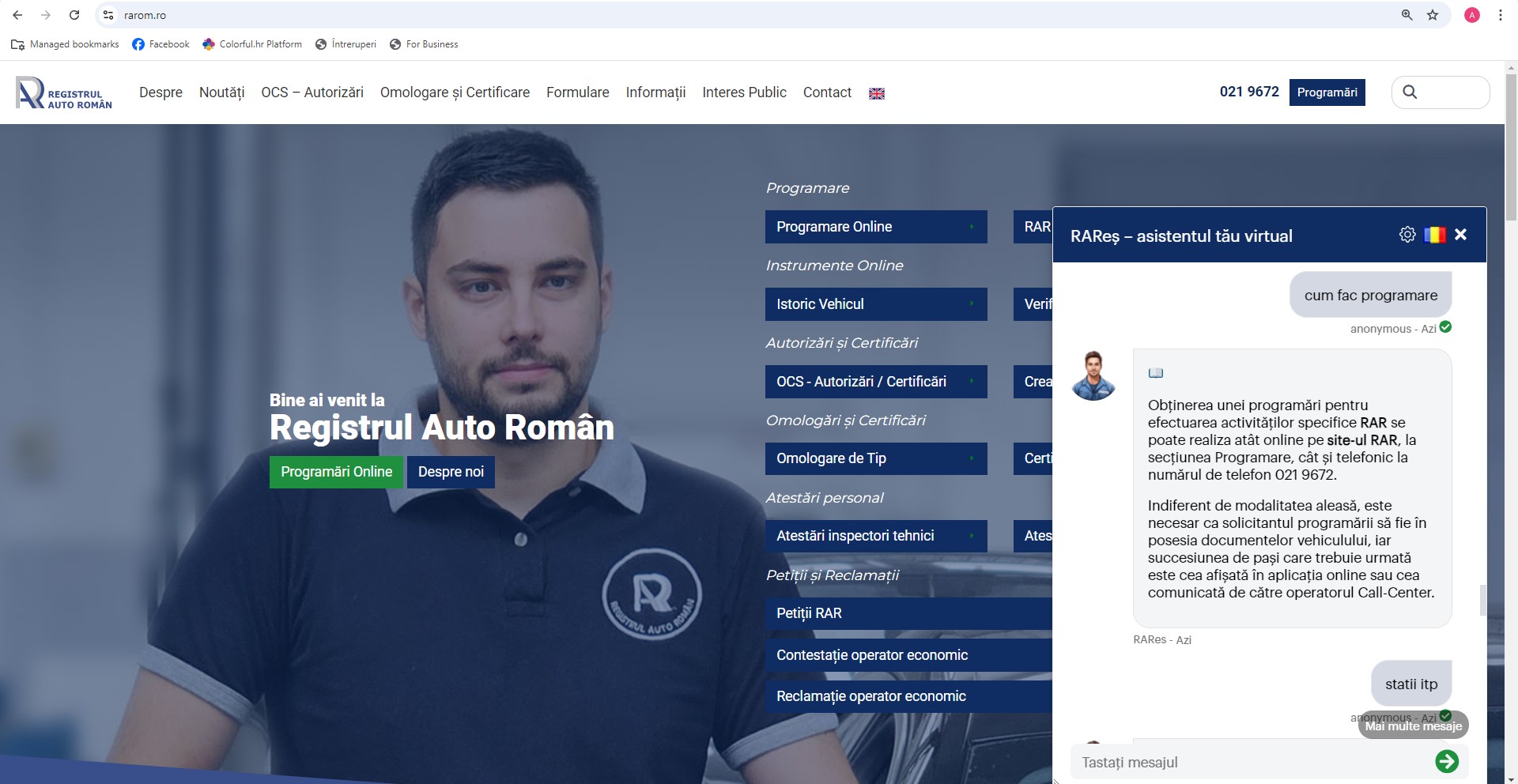 Cum funcționează și cum le este de ajutor celor care dețin o mașină RAReș, chatbot-ul Registrului Auto Român
