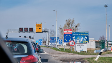 Hegyeshalom,,Gyor-moson-sopron,County,,Hungary-,03.15.2024:,Long,Queue,Of,Cars,On