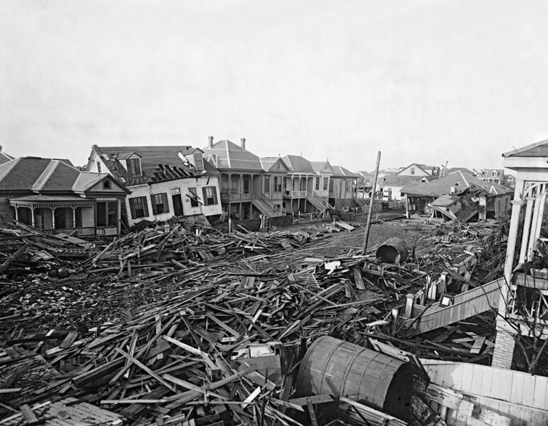 USA: The 1900 Galveston Hurricane. 'Residential damage', 1900