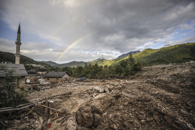 Rainbow after floods in Bosnia and Herzegovina