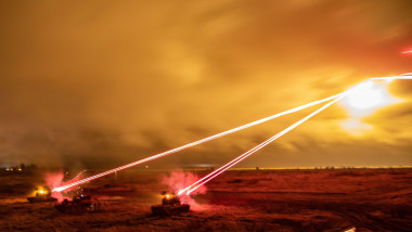 Romanian Land Forces "Iron Cheetahs" fire their anti-aircraft "Gepards" during a live fire at Bemowo Piskie Training Area, Poland, Nov. 24, 2021. The live fire helped build readiness for any situation they encounter. (U.S. Army photo by Pfc. Jacob Bradfor