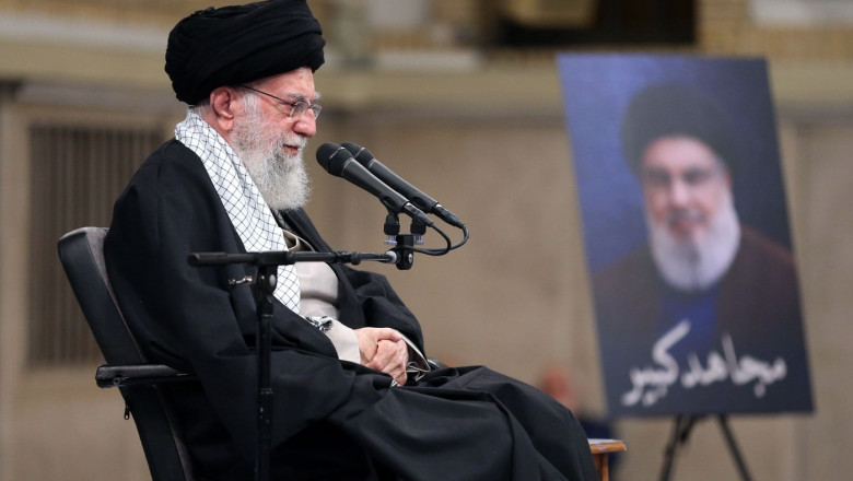 Iranian supreme leader Khamenei speaks on day after Iran launched missile attack on Israel, Tehran - 02 Oct 2024