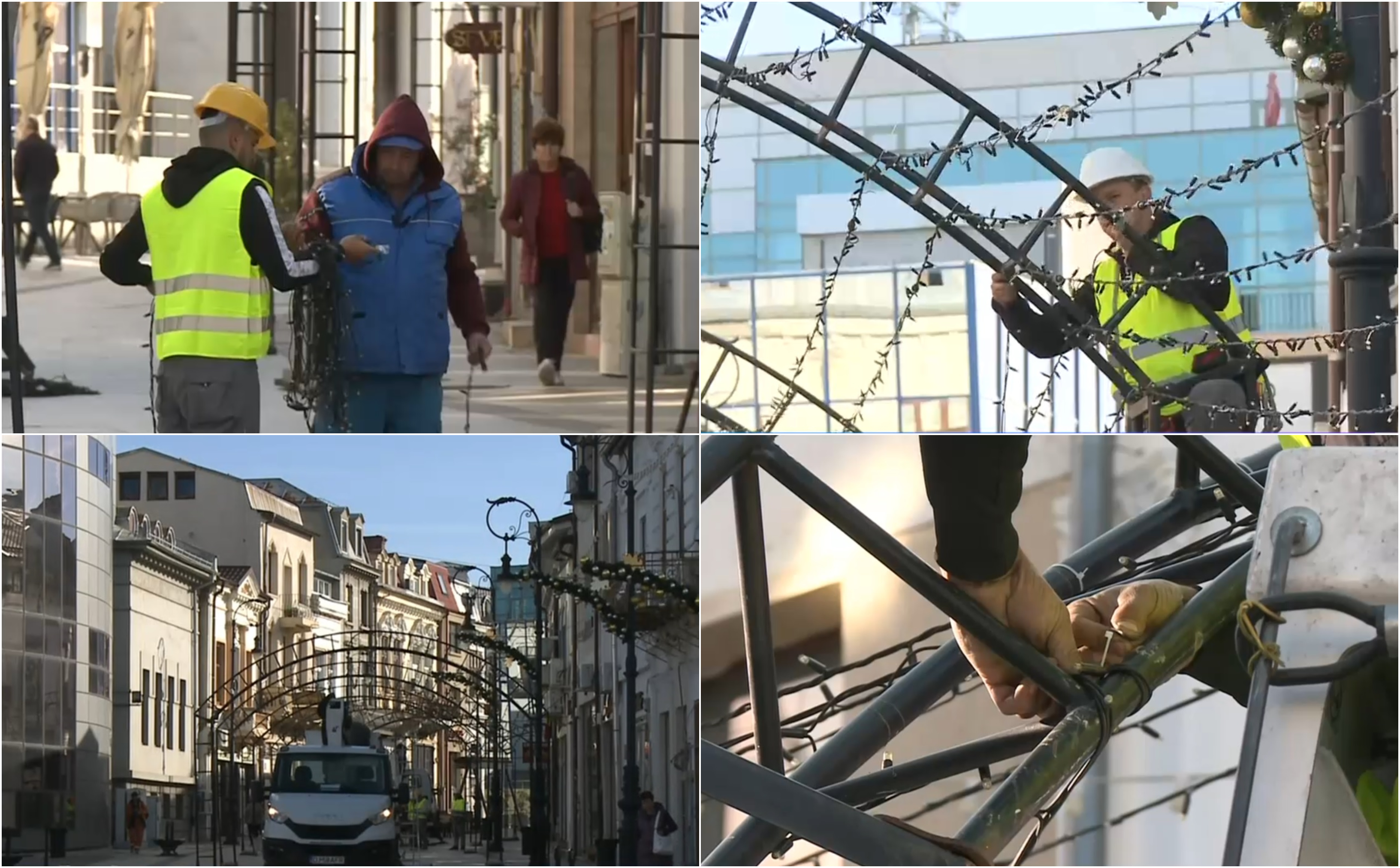 Craiova a furat startul la pregătirile de Crăciun. În oraș se montează deja luminițele și decorațiunile pentru iarnă, la 20° Celsius
