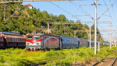 Passenger,Train,In,Sighisoara,Station,-,Romania