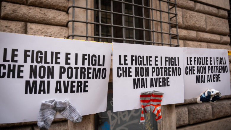 Demonstration in Rome against the criminalization of surrogacy., Rm, Italy - 15 Oct 2024