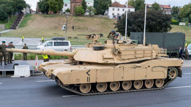 Warsaw, Poland. 11th Aug, 2024. M1A2 SEP V3 Abrams passes by during the general rehearsal, as the vehicle passes through the parade route. Minister of National Defense of the Republic of Poland Wladyslaw Kosiniak-Kamysz held a press conference after the r