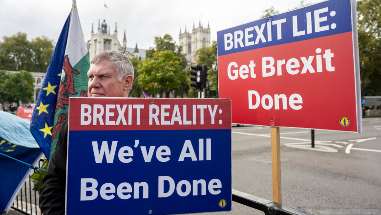 Anti-Brexit protest near Parliament Square, Parliament Square, London, UK - 16 Oct 2024