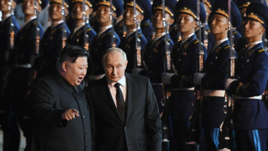 Kim Jong Un și Vladimir Putin