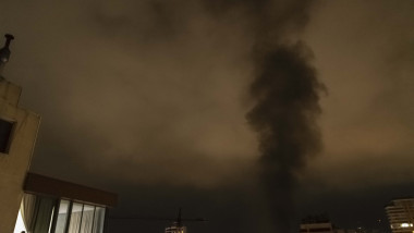 Smoke of the explosion in the city center of Beirut