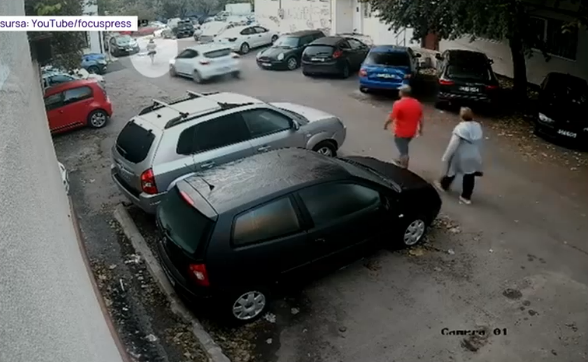 O femeie a fost lovită intenționat cu mașina de fostul iubit, într-un cartier din Constanța. Momentul a fost surprins de camere
