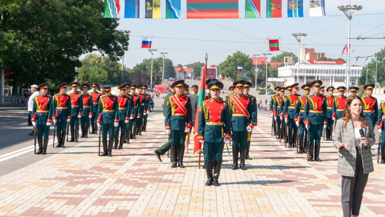 Tiraspol, Republik Moldau 02. September 2024: Tag der Republik Transnistrien - 2024 Im Bild: Auftritt der Ehrengarde der