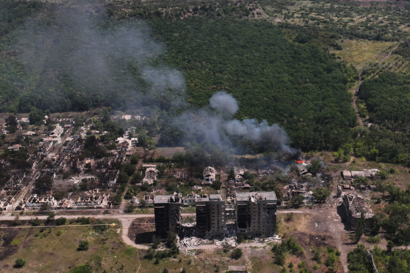 Traces of Russia-Ukraine war on Ukraine's Toretsk