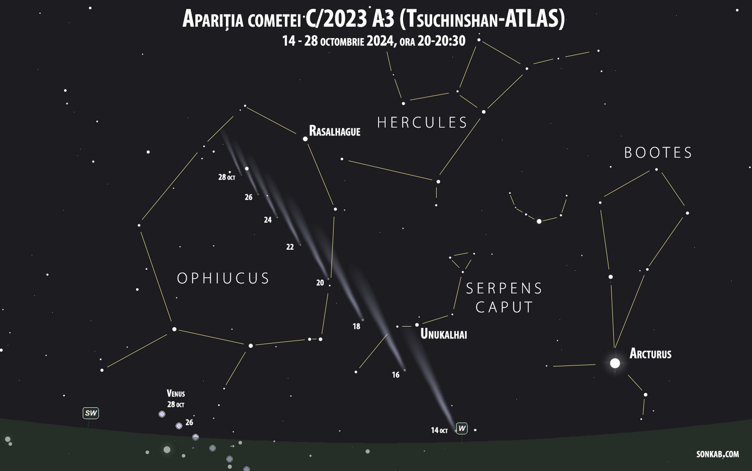 O cometă strălucitoare va fi putea fi observată astăzi din România. Când se va putea vedea pe cer