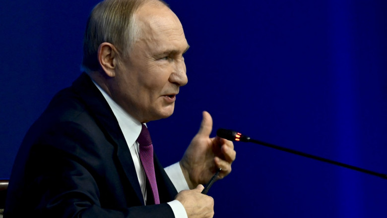 Russian President Vladimir Putin addresses press conference at BRICS Summit in Kazan