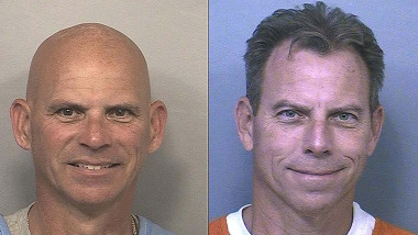 Notorious killer brothers Erik and Lyle Menendez grin widely on their most recent mugshots from jail in California.