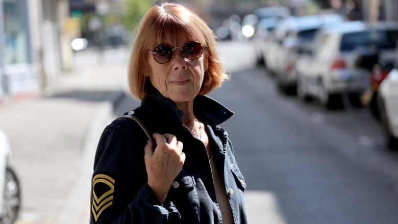 Avignon: Gisele Pelicot poses in the street