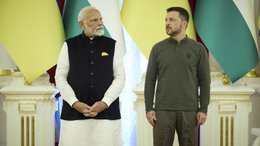 Narendra Modi (Prime Minister of India) meets Ukrainian President Volodymyr Zelensky.