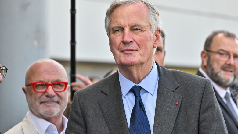 PM Barnier Visits The Rhone After The Storms, Givors, France - 25 Oct 2024