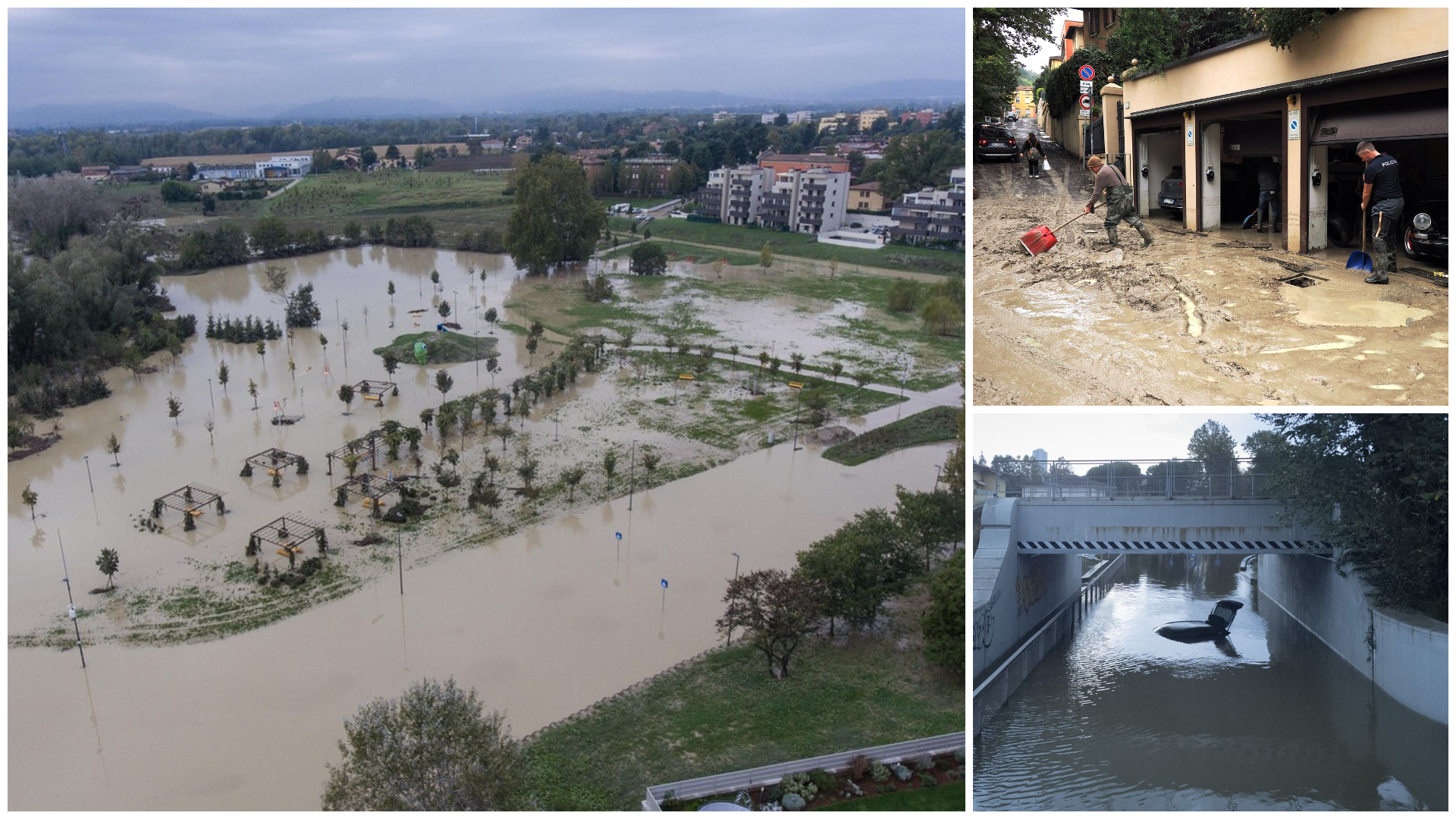 Inundații puternice în Italia și Franța: mașini luate de ape, zone inundate și oameni urcați pe acoperișuri