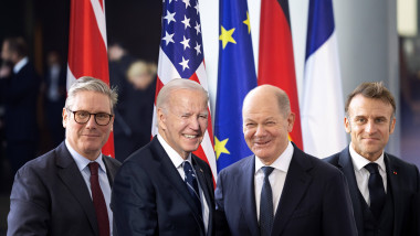 US-president JOE BIDEN, British Prime Minister KEIR STARMER, French President EMMANUEL MACRON and German Chancellor OLAF SCHOLZ.