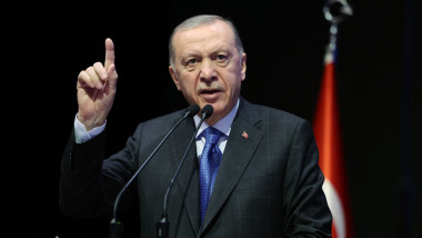 Turkish President and Leader of Justice and Development (AK) Party Recep Tayyip Erdogan