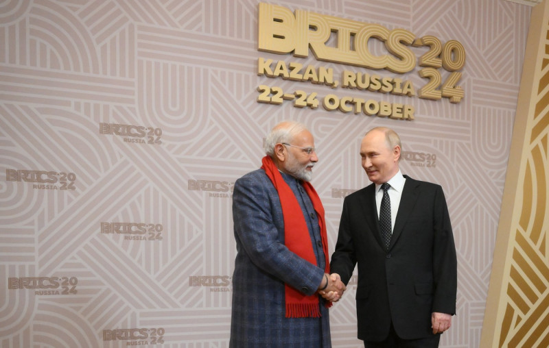 Indian Prime Minister Modi Arrives for Opening Dinner at BRICS Summit, Kazan, Tatarstan Republic, Russia - 22 Oct 2024