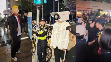 Oameni costumați de Halloween în Shanghai reținuți de poliție