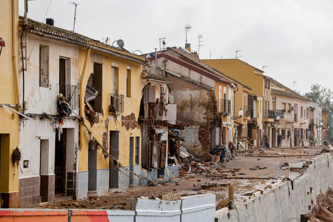 The Turia River Crosses The River Turia, In Valencia, Due To The Heavy Damage That Hits The Eastern Peninsular, Xirivella, Spain - 30 Oct 2024