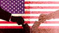 American,Flag,And,Election,Vote,Silhouette,Composition.,Describe,The,2024