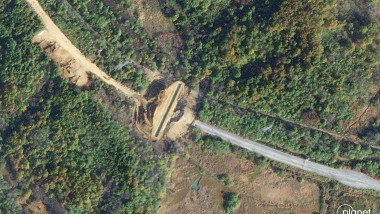 a trench (C) constructed along the West Coast Route (Asian Highway-1), which connected South Korea to North Korea's Kaesong Industrial Complex.