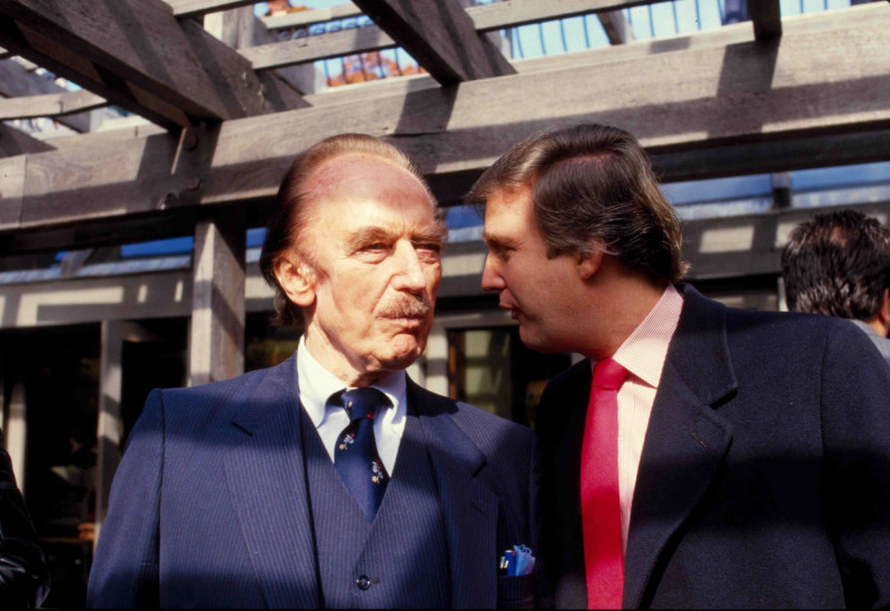 Fred Trump and Donald Trump at Wollman Rink in Central Park