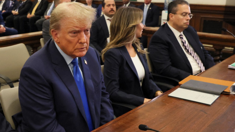 donald trump, in banca, la tribunal