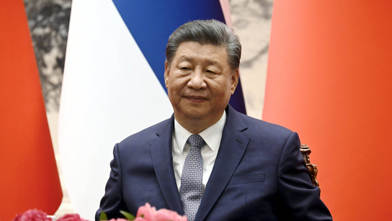 President of China Xi Jinping attends a signing ceremony in the Press Conference Hall in Beijing, China, on October 29,