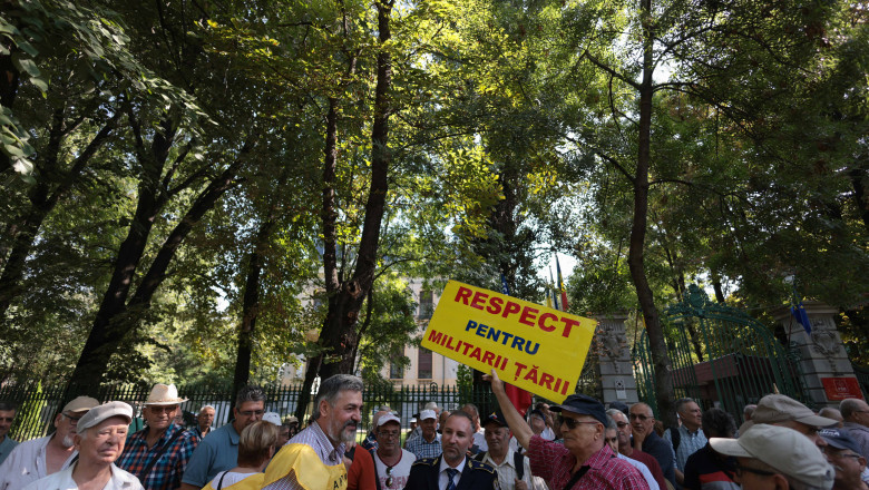 BUCURESTI - PROTEST CADRE MILITARE DISPONIBILZIATE - PSD - 3 SEP