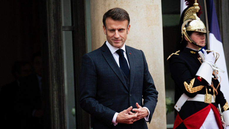 French President Emmanuel Macron receives his Kazakh counterpart Kassym-Jomart Tokaiev in Paris, France - 5 Nov 2024