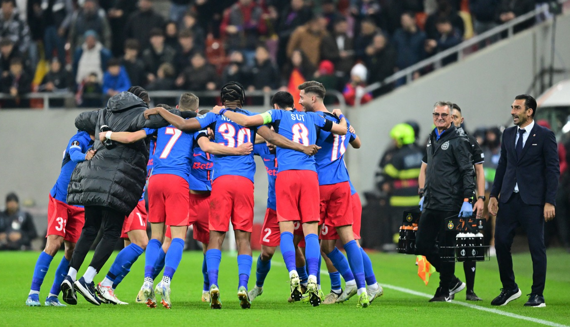 A treia victorie pentru FCSB in grupa Europa League: 2-0 cu echipa daneza FC Midtjylland