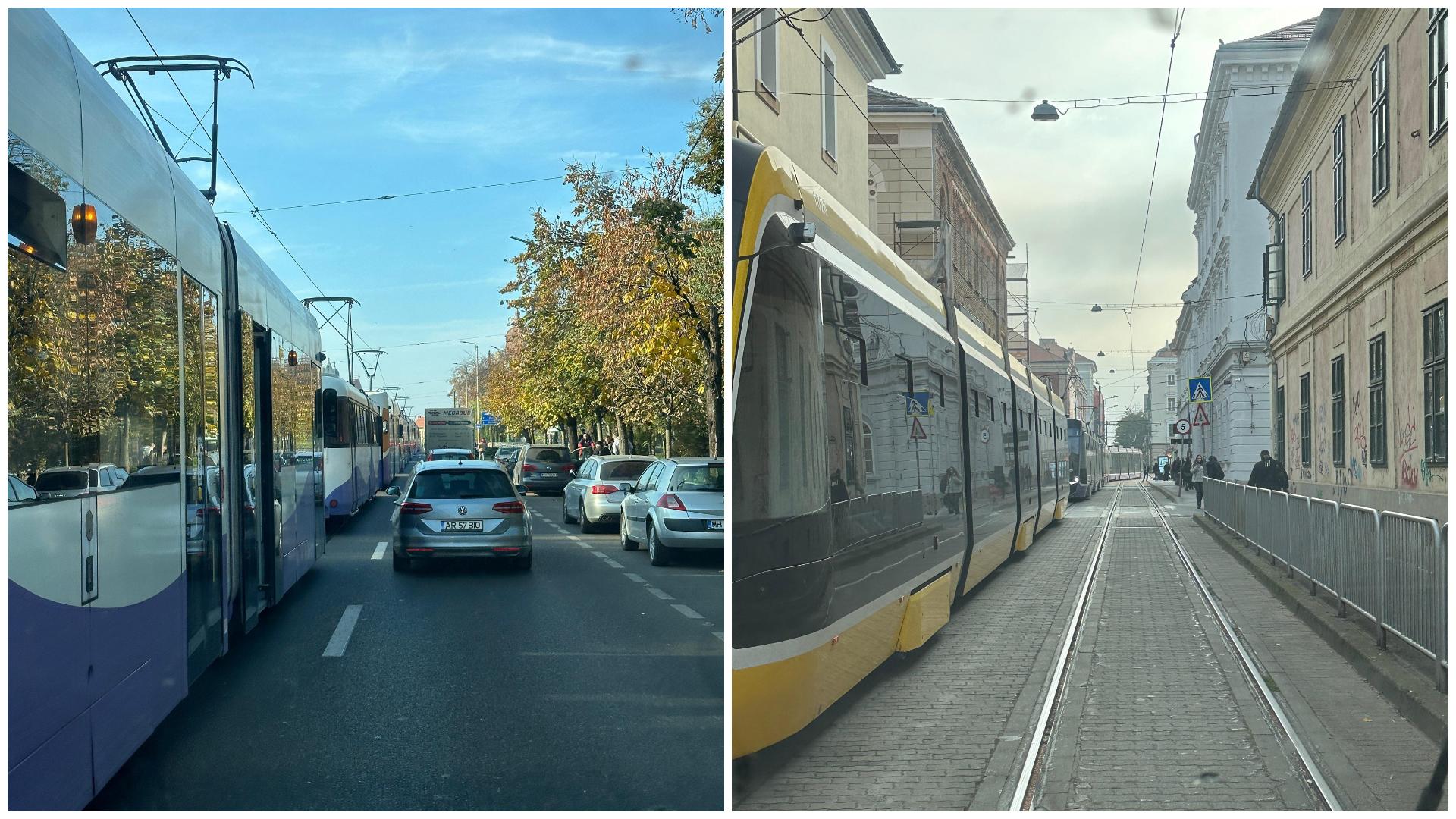 Circulație blocată în Timișoara. Un tramvai abia scos pe traseu, a deraiat