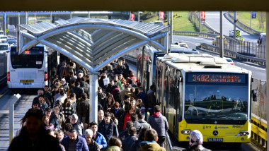 Istanbul,,Turkey,,February,2019;,Metrobus,,A,Part,Of,Public,Transportation