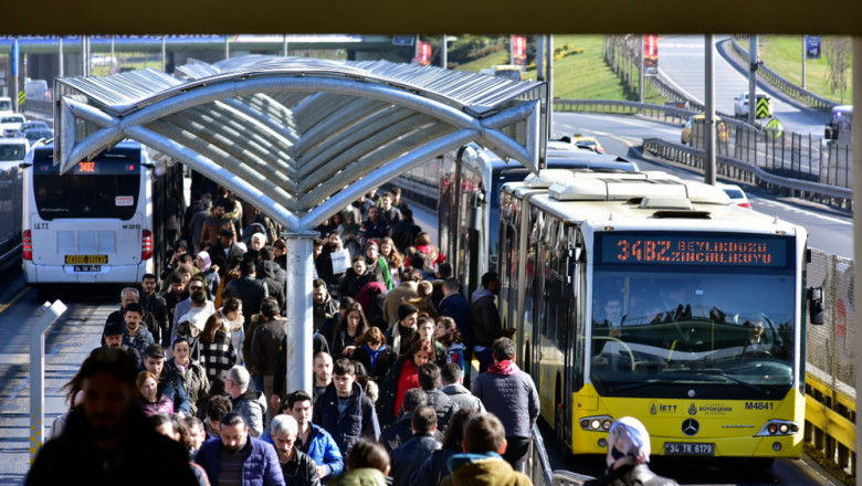 Istanbul,,Turkey,,February,2019;,Metrobus,,A,Part,Of,Public,Transportation