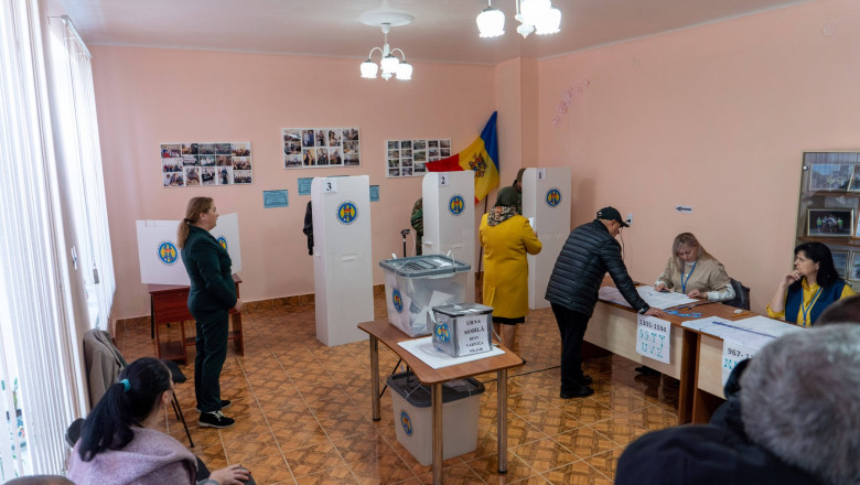 Chisinau, Republik Moldau 20. Oktober 2024: Präsidentschaftswahl und Verfassungsreferendum in der Republik Moldau Im Bil