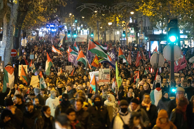 Protest against the "Israel is Forever" gala - Paris, France - 13 Nov 2024