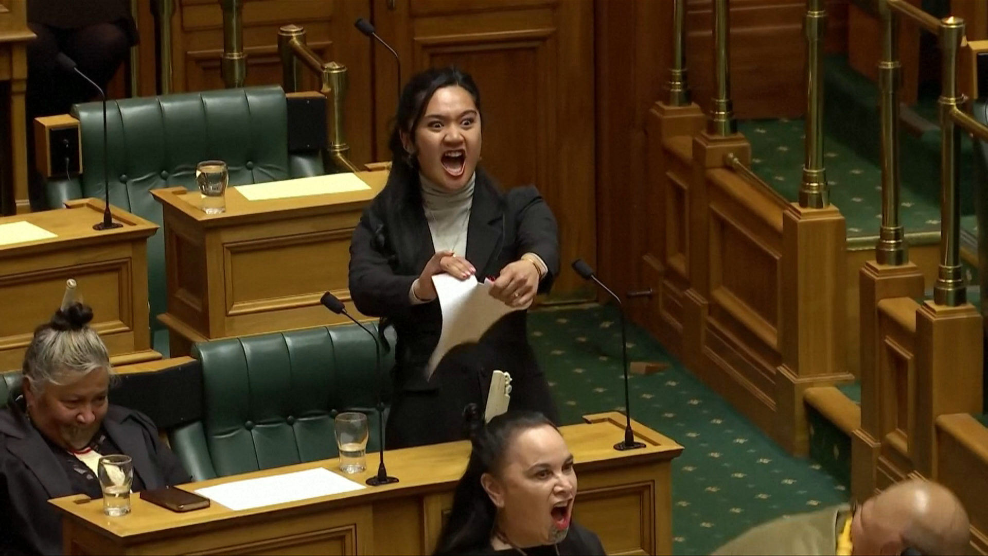 Protest: Haka în Parlamentul Noii Zeelande. Membrii maori întrerup votul pe un proiect de lege ce amenință drepturile indigene