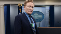 US comedian and television host Conan O'Brien visits the White House