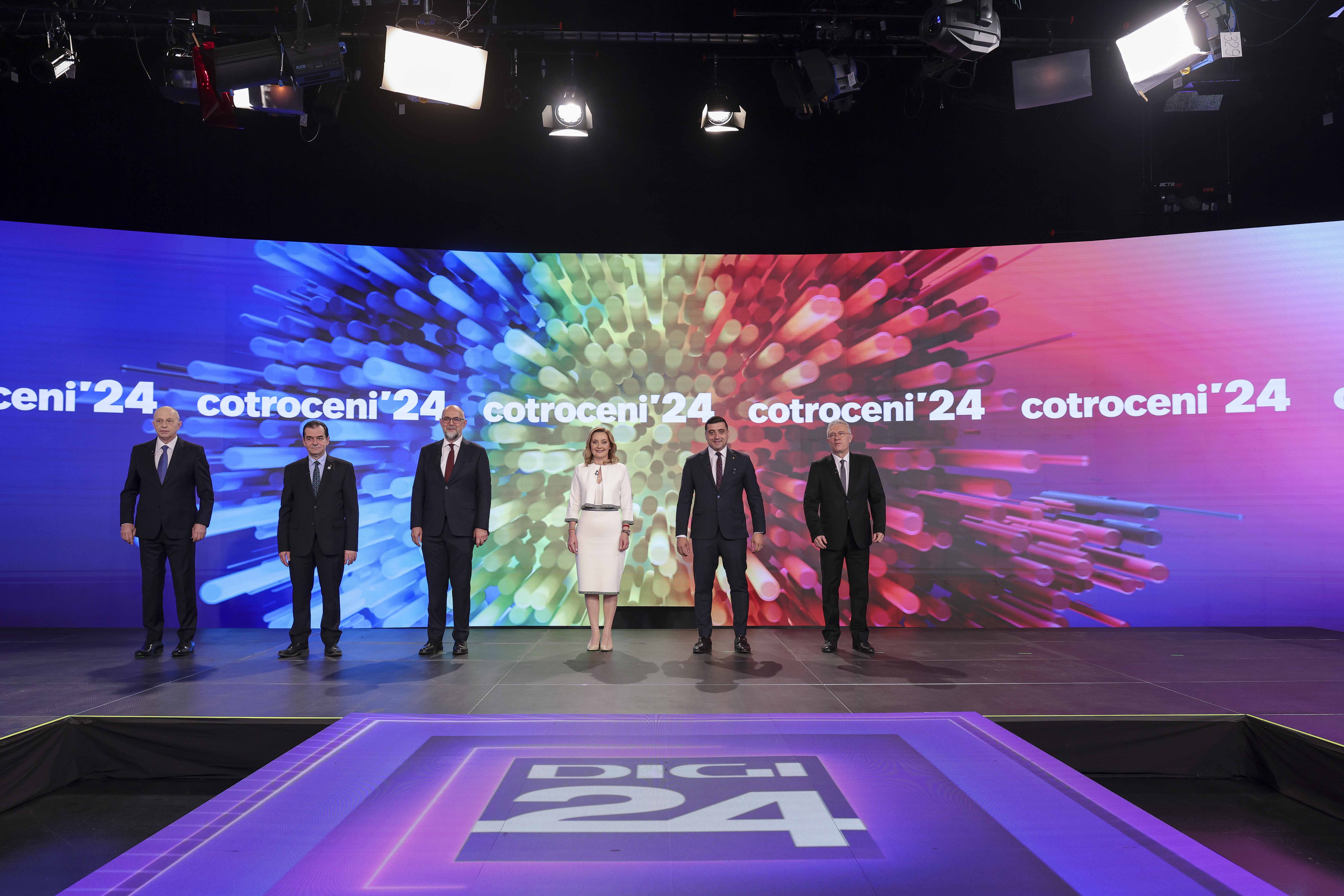 Dezbaterea președinților la Digi 24: Orban se retrage și o susține pe Lasconi. Geoană, atac la șefa USR. Principalele teme discutate