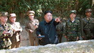 North Korea Kim Jong Seen At A Military Shell Firing Exercise Shooting